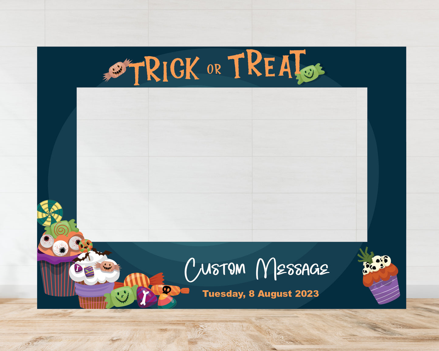 Spooky Cakes and Sweets theme, Landscape or Portrait Selfie Frame