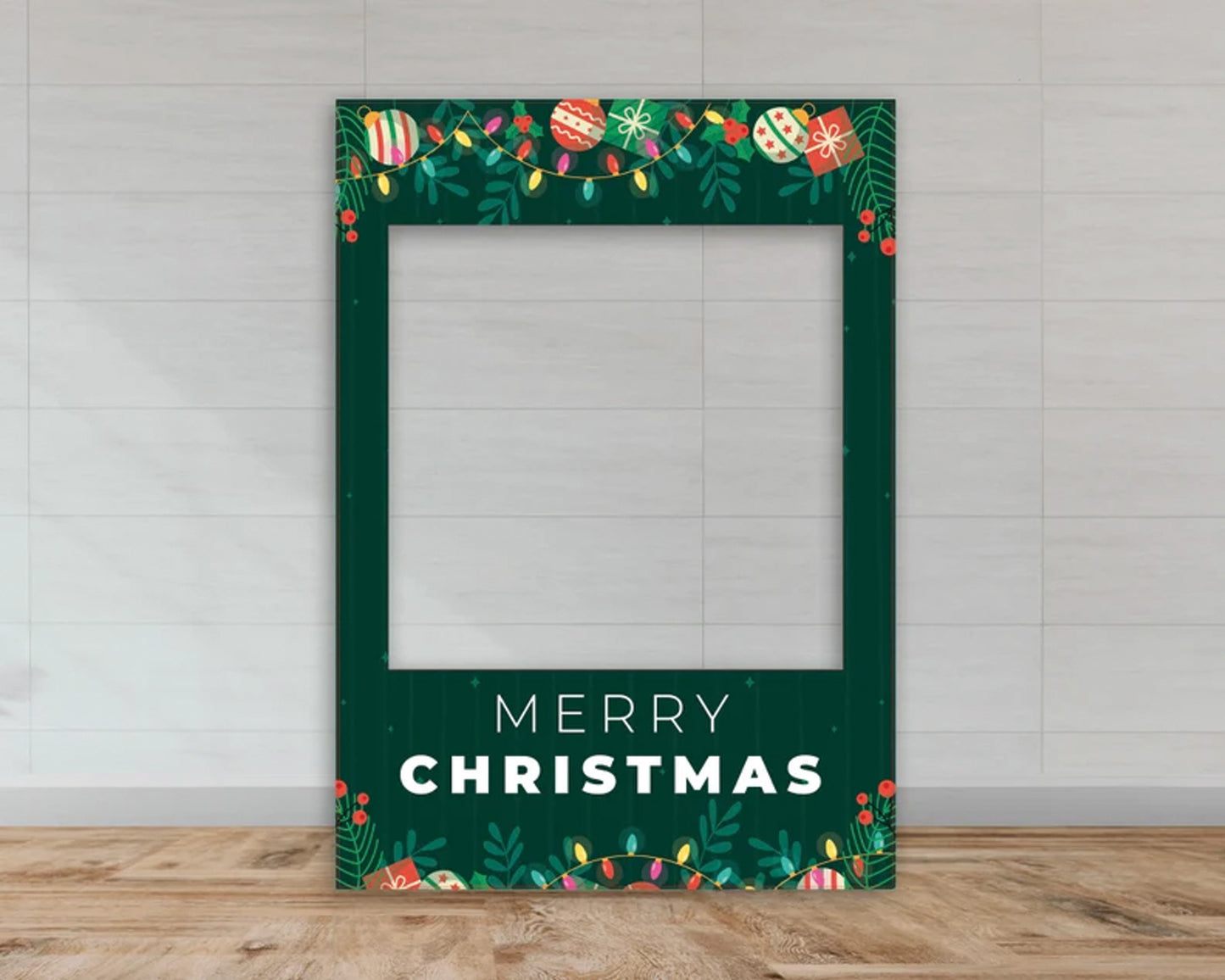 Green Merry Christmas Selfie Frame